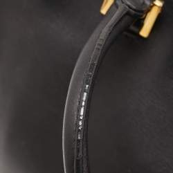 Pre Owned Saint Laurent Black Leather Ligne Y Cabas Bag