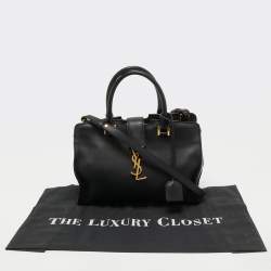 Pre Owned Saint Laurent Black Leather Ligne Y Cabas Bag