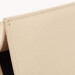 Pre Owned Saint Laurent Beige Leather Monogram Kate Chain Shoulder Bag