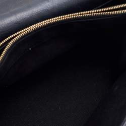 Pre Owned Saint Laurent Black Leather and Canvas Small Muse Two Top Handle Bag