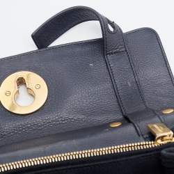 Pre Owned Saint Laurent Black Leather and Canvas Small Muse Two Top Handle Bag