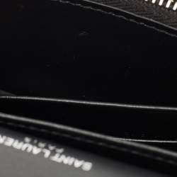 Saint Laurent Black Croc Embossed Leather Sunset Wallet On Chain