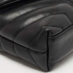 Saint Laurent Black Matelassé Leather Toy Loulou Crossbody Bag