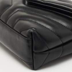 Saint Laurent Black Matelassé Leather Toy Loulou Crossbody Bag