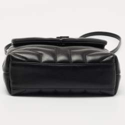 Saint Laurent Black Matelassé Leather Toy Loulou Crossbody Bag