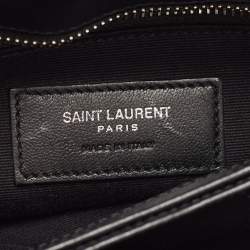 Saint Laurent Black Matelassé Leather Toy Loulou Crossbody Bag