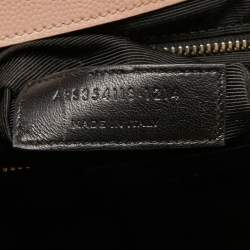 Pre Owned Saint Laurent Light Pink Matelassé Leather Large Cassandre Flap Bag