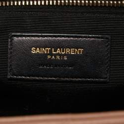 Pre Owned Saint Laurent Light Pink Matelassé Leather Large Cassandre Flap Bag