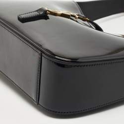 Pre Owned Saint Laurent Black Patent Leather LE 5 À 7 Shoulder Bag