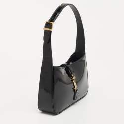 Pre Owned Saint Laurent Black Patent Leather LE 5 À 7 Shoulder Bag