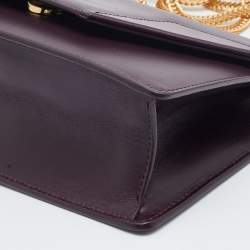 Saint Laurent Burgundy Leather Betty Chain Shoulder Bag