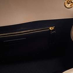 Saint Laurent Beige Matelassé Leather Large Monogram Envelope Shoulder Bag