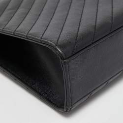 Pre Owned Saint Laurent Black Matelasse Leather Large Cassandre Flap Shoulder Bag