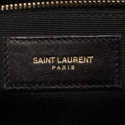 Pre Owned Saint Laurent Black Matelasse Leather Large Cassandre Flap Shoulder Bag