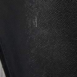 Pre Owned Saint Laurent Black Matelasse Leather Large Cassandre Flap Shoulder Bag