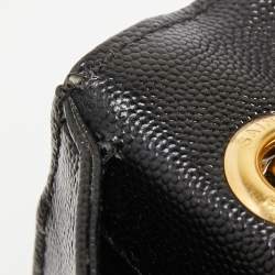 Pre Owned Saint Laurent Black Matelasse Leather Large Cassandre Flap Shoulder Bag