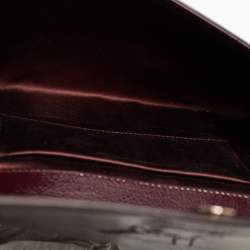 Pre Owned Yves Saint Laurent Burgundy Patent Leather Belle De Jour Flap Clutch