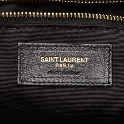 Pre Owned Saint Laurent Black Matelassé Leather Maxi Icare Shopper Tote