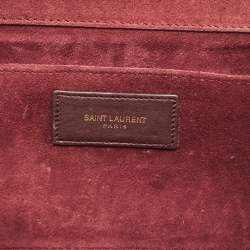 Saint Laurent Burgundy Leather Y-Ligne Clutch