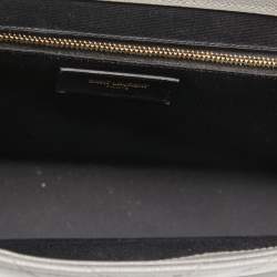 Saint Laurent Grey Matelassé Leather Large Cassandre Flap Bag