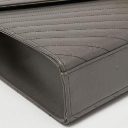 Saint Laurent Grey Matelassé Leather Large Cassandre Flap Bag