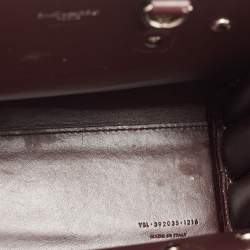 Pre Owned Saint Laurent Burgundy Croc Embossed Leather Nano Classic Sac De Jour Tote