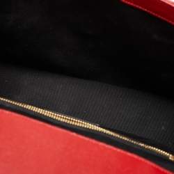 Saint Laurent Red Matelassé Leather Large Monogram Envelope Shoulder Bag
