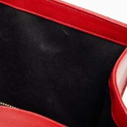 Saint Laurent Red Matelassé Leather Large Monogram Envelope Shoulder Bag