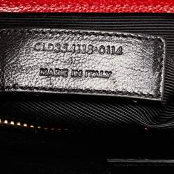 Saint Laurent Red Matelassé Leather Large Monogram Envelope Shoulder Bag