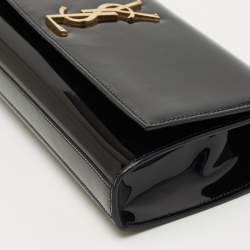 Saint Laurent Black Patent Leather Kate Clutch