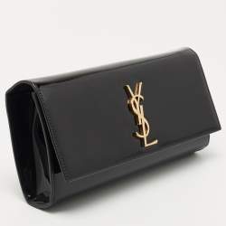 Saint Laurent Black Patent Leather Kate Clutch