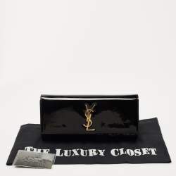 Saint Laurent Black Patent Leather Kate Clutch