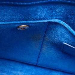 Pre Owned Saint Laurent Blue Leather Nano Classic Sac De Jour Tote