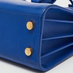 Pre Owned Saint Laurent Blue Leather Nano Classic Sac De Jour Tote