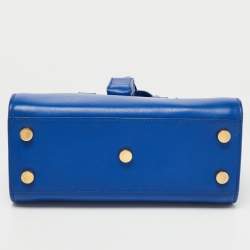 Pre Owned Saint Laurent Blue Leather Nano Classic Sac De Jour Tote
