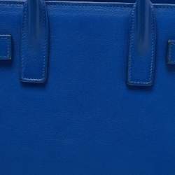 Pre Owned Saint Laurent Blue Leather Nano Classic Sac De Jour Tote
