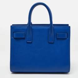 Pre Owned Saint Laurent Blue Leather Nano Classic Sac De Jour Tote