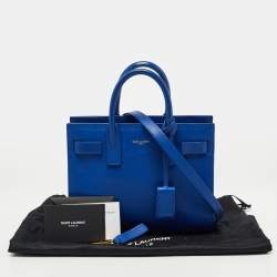 Pre Owned Saint Laurent Blue Leather Nano Classic Sac De Jour Tote