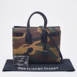 Pre Owned Saint Laurent Multicolor Camouflage Print Leather Small Classic Sac De Jour Tote