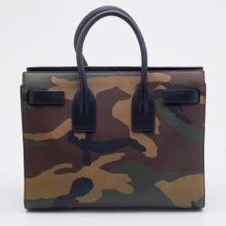 Pre Owned Saint Laurent Multicolor Camouflage Print Leather Small Classic Sac De Jour Tote