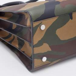 Pre Owned Saint Laurent Multicolor Camouflage Print Leather Small Classic Sac De Jour Tote