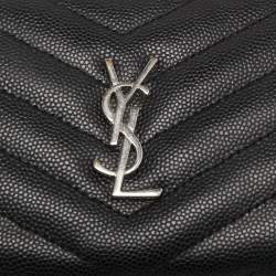 Saint Laurent Matelassé Leather Cassandre Zip Compact Wallet