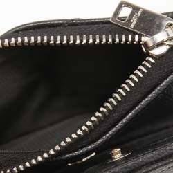 Saint Laurent Matelassé Leather Cassandre Zip Compact Wallet