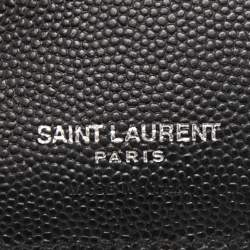 Saint Laurent Matelassé Leather Cassandre Zip Compact Wallet