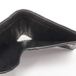 Saint Laurent Matelassé Leather Cassandre Zip Compact Wallet