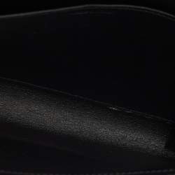 Saint Laurent Black Croc Embossed Leather Uptown Wallet on Chain