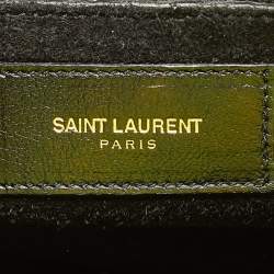 Saint Laurent Neon Green Leather Small Classic Sac De Jour Tote