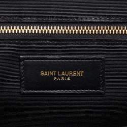 Saint Laurent Black Matelasse Leather Large Monogram Envelope Shoulder Bag