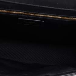 Saint Laurent Black Matelasse Leather Large Monogram Envelope Shoulder Bag