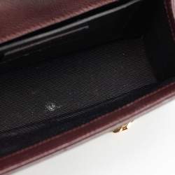 Pre Owned Saint Laurent Burgundy Leather Small Monogram Kate Chain Bag